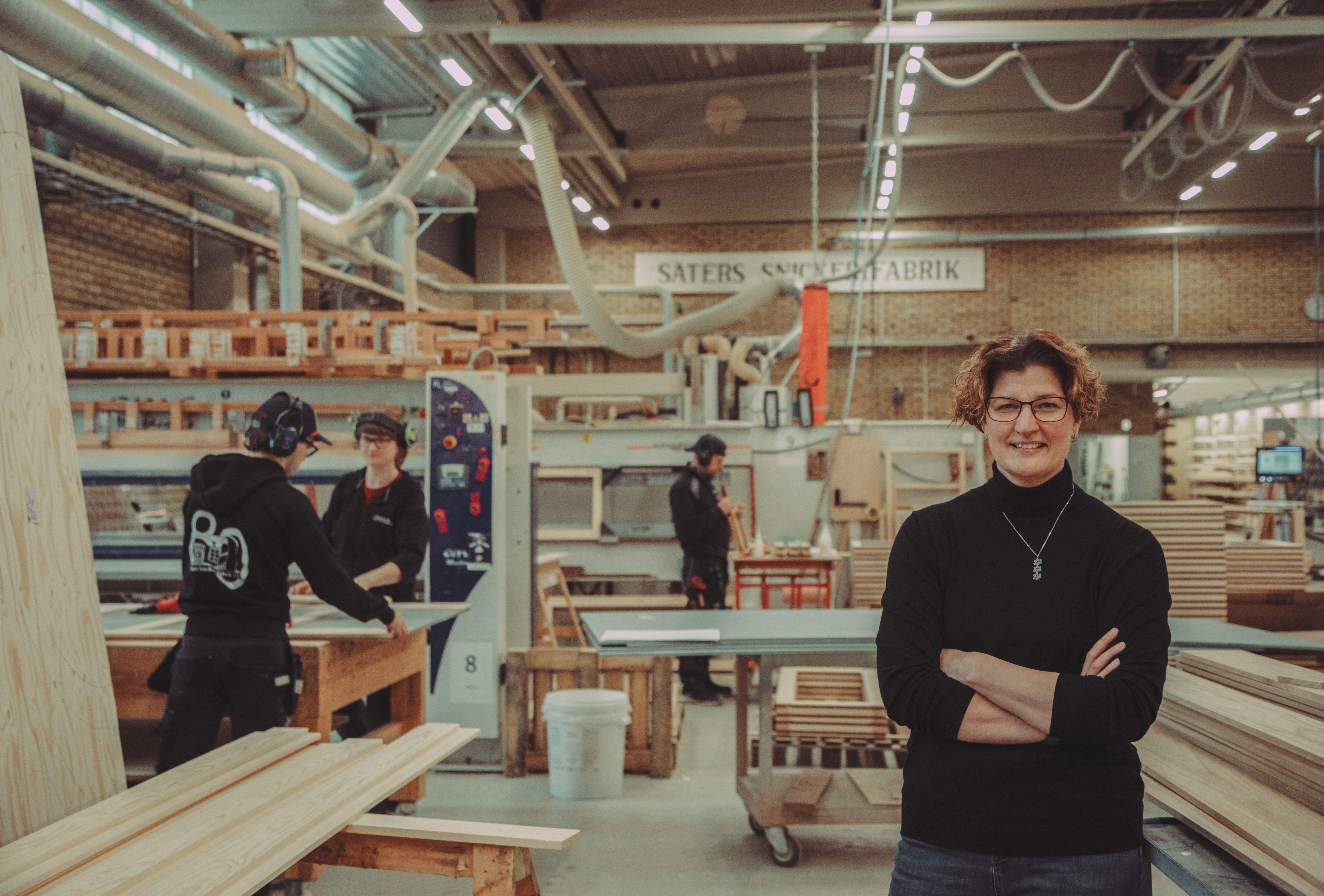 Malin Hedlund, vd på Säters snickerifabrik.