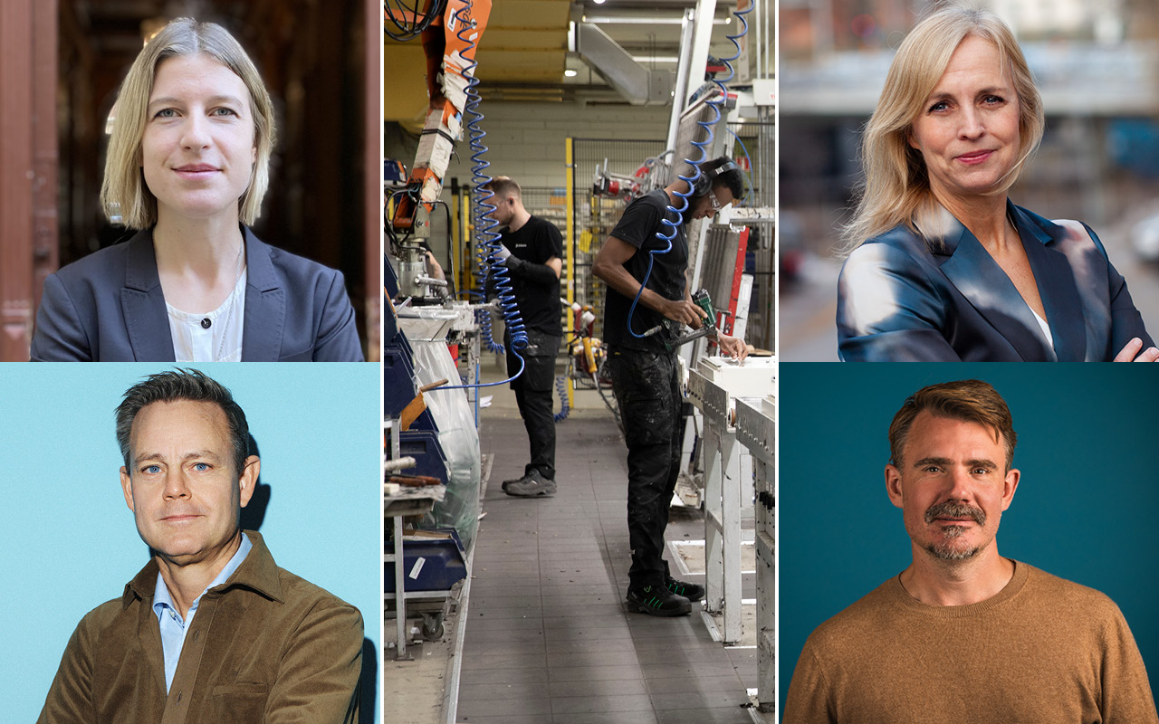 Chefekonomer: Ellinor Odeberg (tankemedjan Arena idé), Robert Boije (SBAB), Alexandra Stråberg (Länsförsäkringar) samt Fredrik Kopsch (tankesmedjan Timbro).