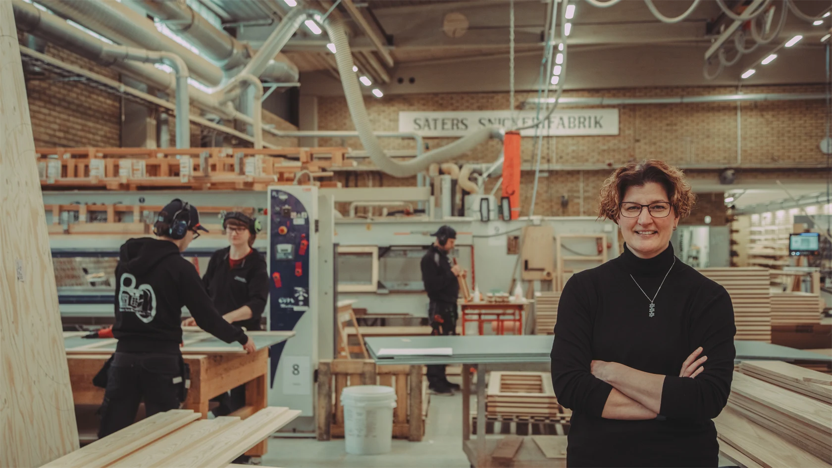 Malin Hedlund, vd på Säters snickerifabrik.