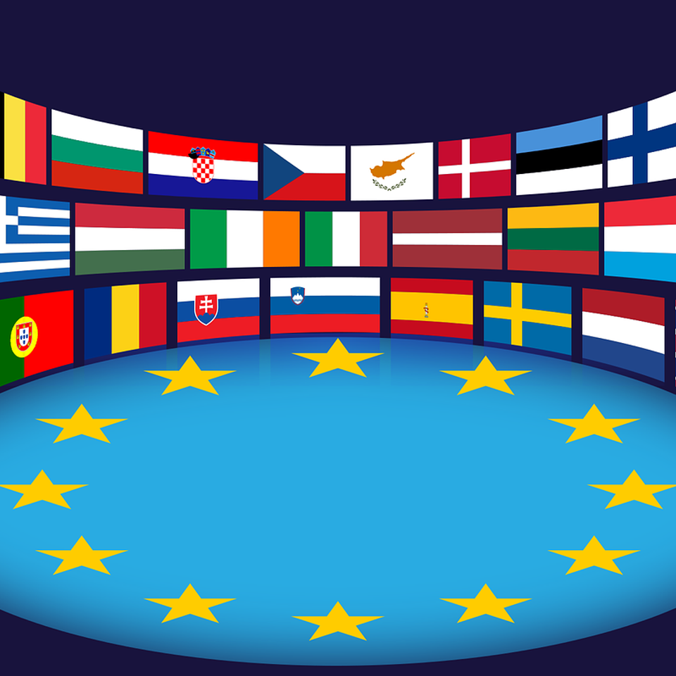 EU - EU-symbol + medlemsländer