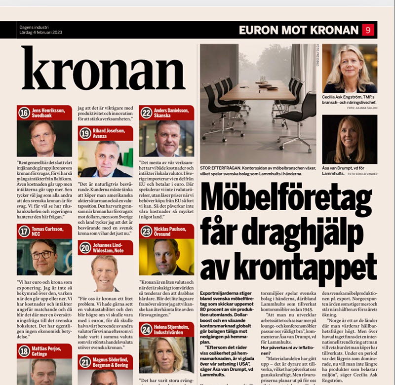 20230204 SKÄRMDUMP: DI Möbelföretag får draghjälp av krontappet - 800.