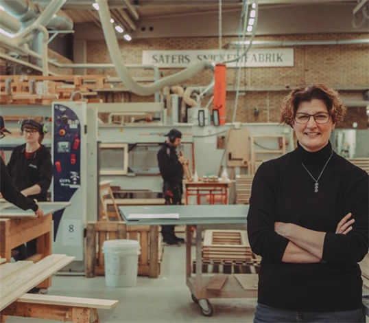Malin Hedlund, vd på Säters snickerifabrik.