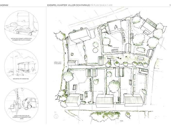 Bidraget Trädkramar i "Den hållbara trädgårdsstaden" - TMF:s idétävling för arkitektstudenter.