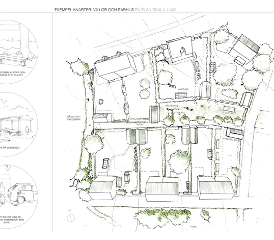 Bidraget Trädkramar i "Den hållbara trädgårdsstaden" - TMF:s idétävling för arkitektstudenter.
