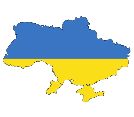Karta över Ukraina.
