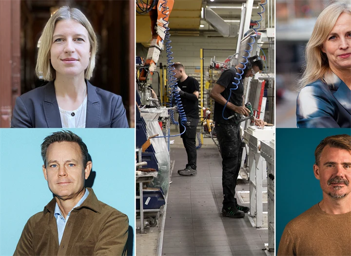 Chefekonomer: Ellinor Odeberg (tankemedjan Arena idé), Robert Boije (SBAB), Alexandra Stråberg (Länsförsäkringar) samt Fredrik Kopsch (tankesmedjan Timbro).