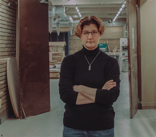 Malin Hedlund, vd på Säters snickerifabrik.