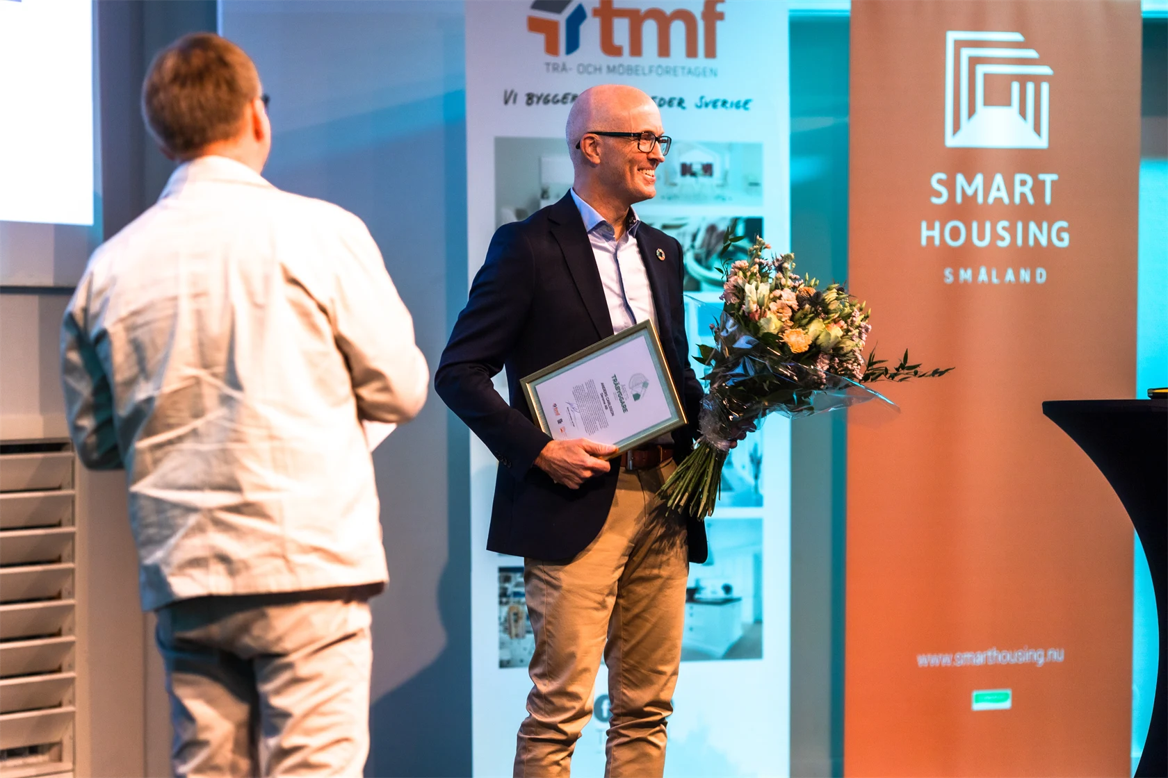 Anders Carlsson, hållbarhetschef på Derome, vinner första upplagan av Årets Träbyggare