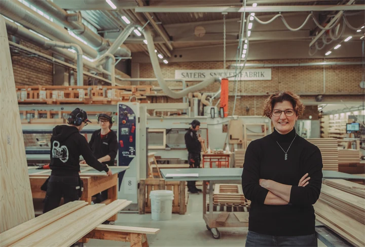 Malin Hedlund, vd på Säters snickerifabrik.