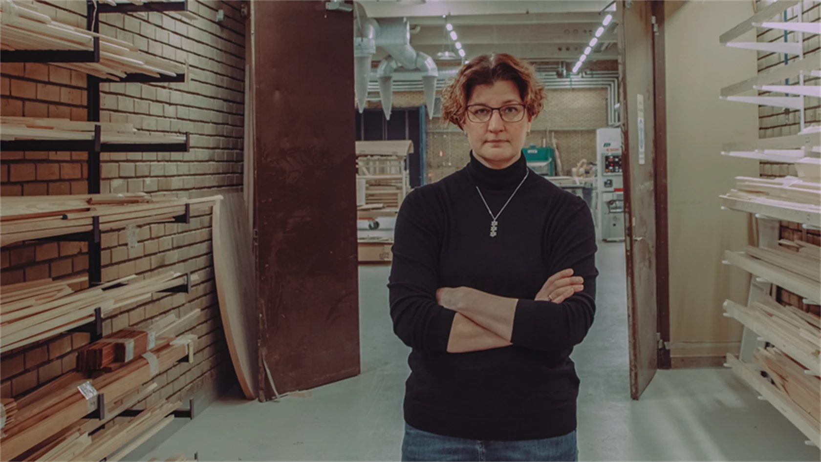 Malin Hedlund, vd på Säters snickerifabrik.
