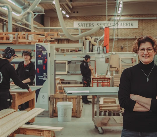 Malin Hedlund, vd på Säters snickerifabrik.