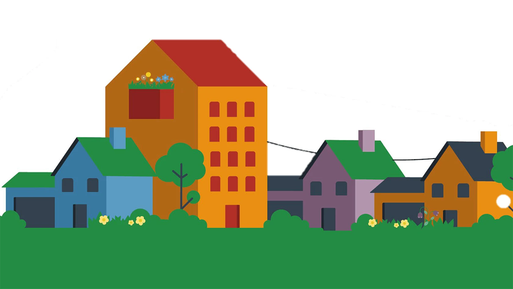 Trädgårdsstad - illustration Svensk Näringslivs-bok