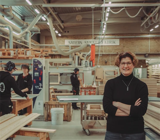 Malin Hedlund, vd på Säters snickerifabrik.