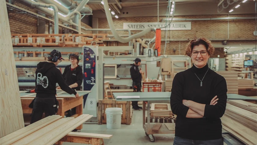 Malin Hedlund, vd på Säters snickerifabrik.