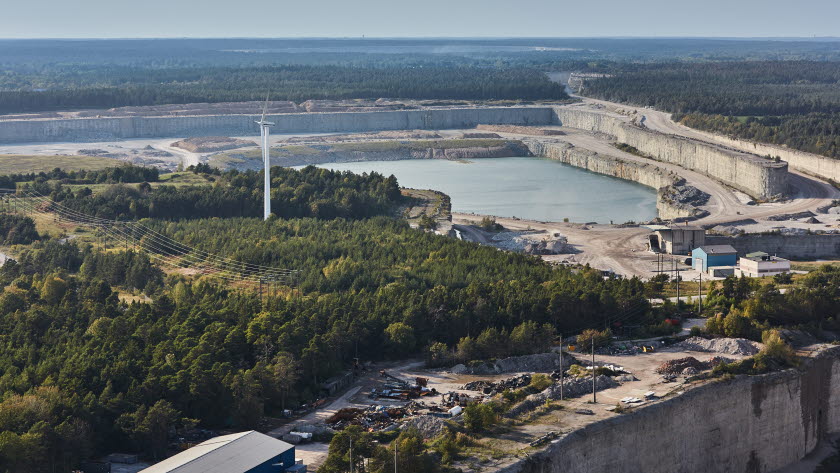 Cementas fabrik i Slite - täkt.