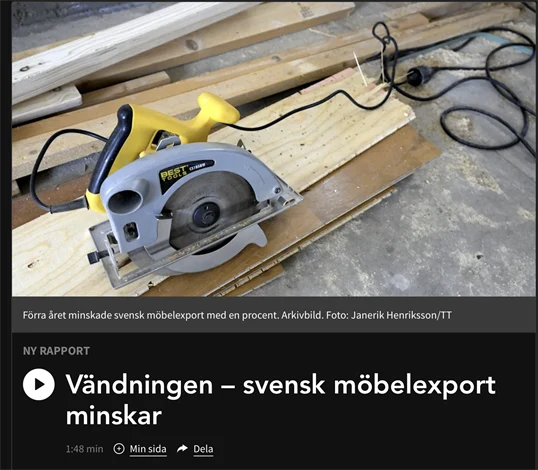 Möbelexport minskar 